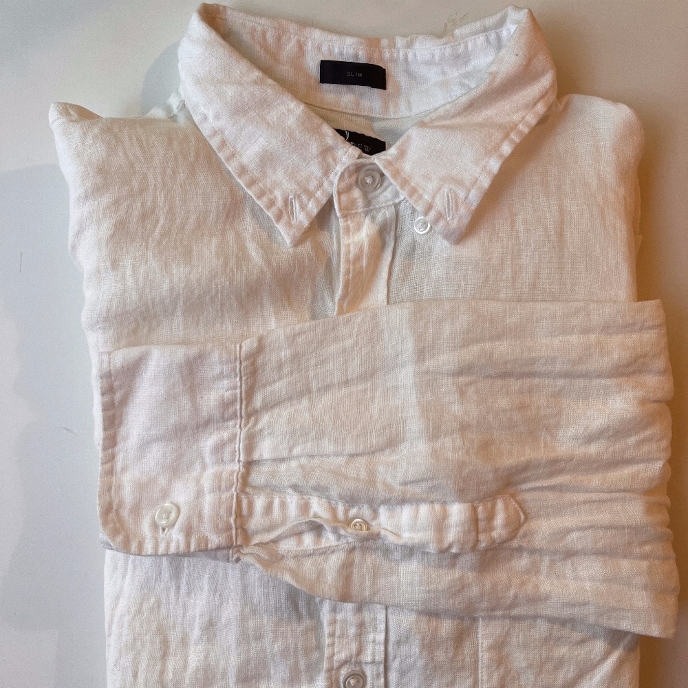 Baird McNutt Irish linen shirt - White Slim Large